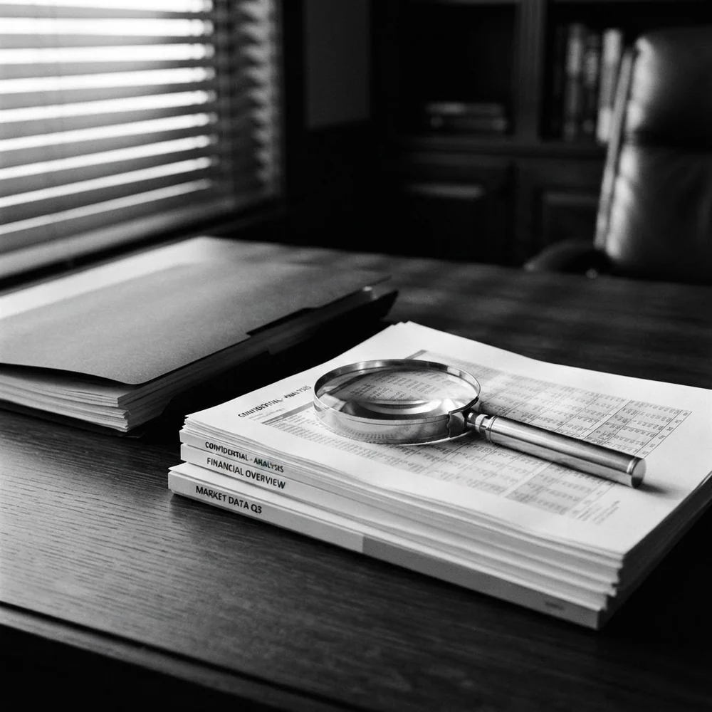 Documentos e instrumentos de análise sobre uma mesa