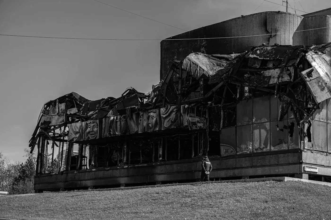 Prédio destruído por um incêndio